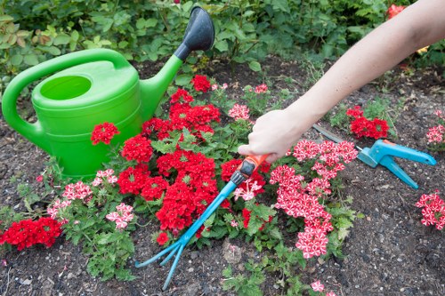 Workers and managers reinforcing ethical standards in landscaping operations