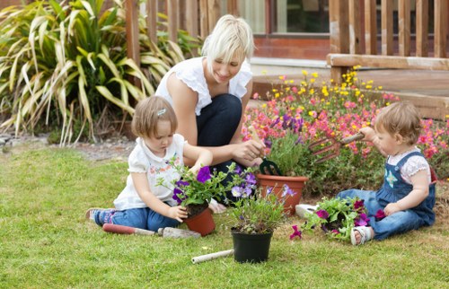 A well-kept landscaped area showing inclusive service presentation